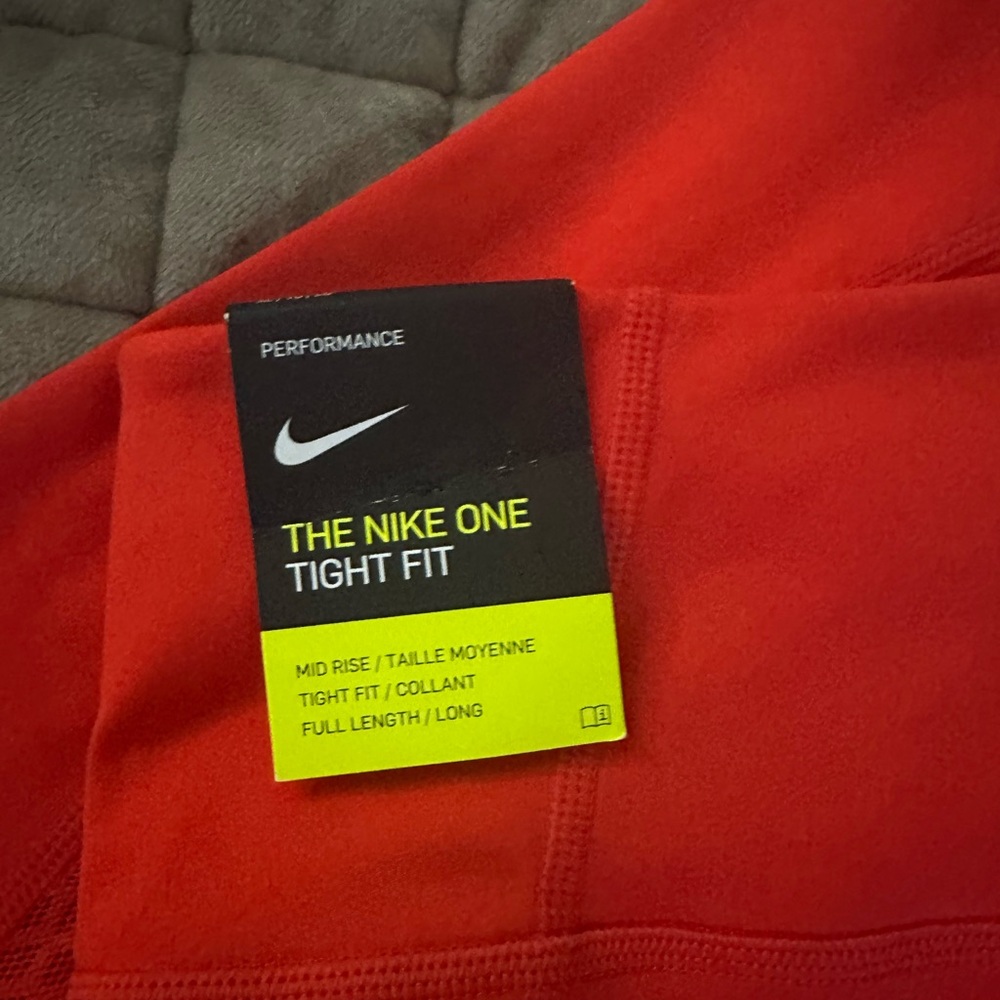 Nike One Red Tight Fit mesh Leggings